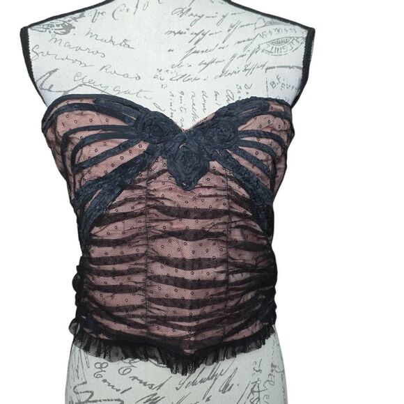 Free People Tops - Free People Women's Size XL Black Noir Lace Corset Crop Top